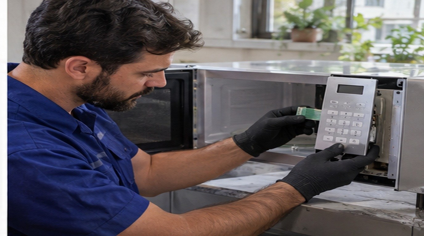 Conserto de micro-ondas em Recife‑PE: troca da membrana e do painel