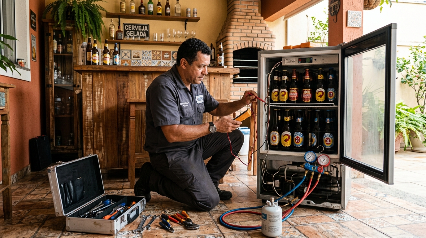 Recarga de gás refrigerante de cervejeira em Recife‑PE